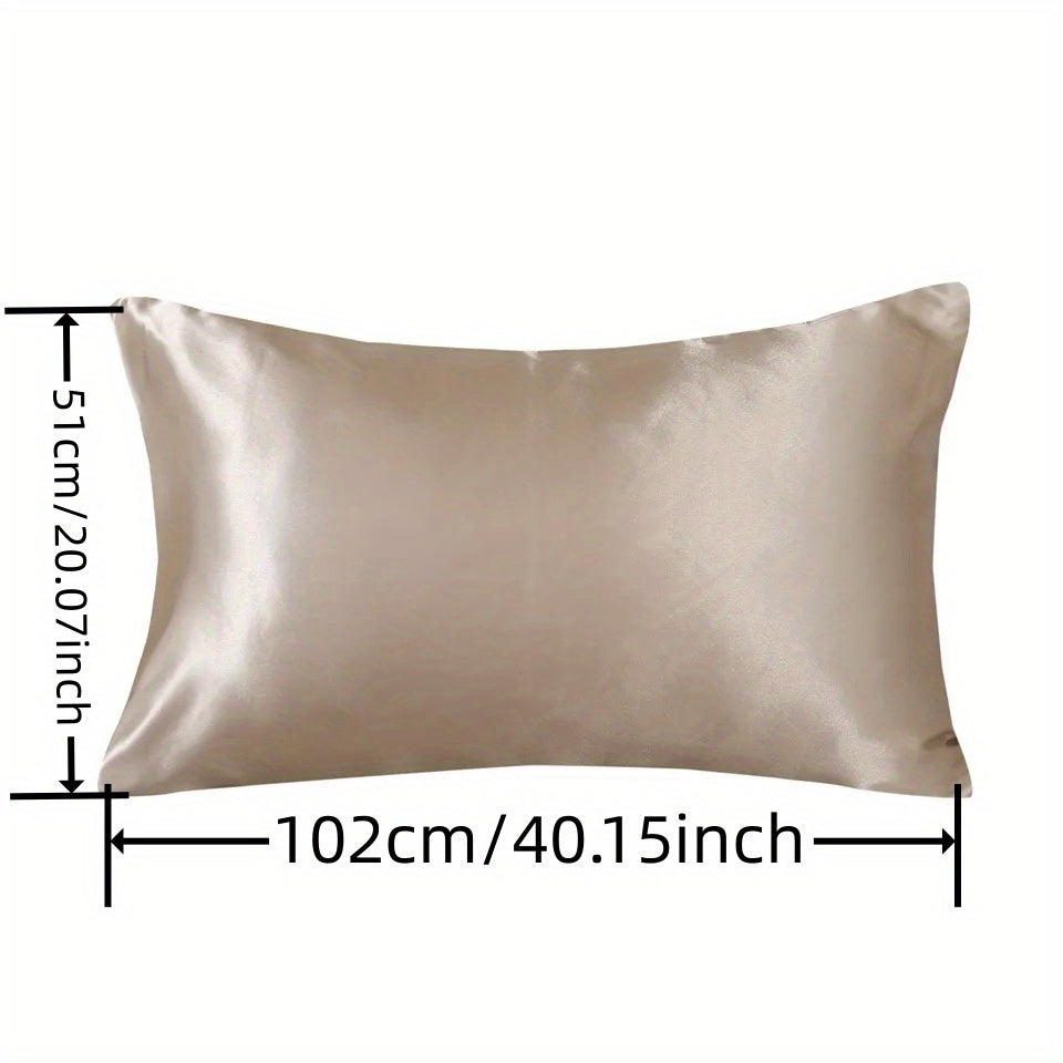 2 ta Luxurious Satin Pillowcase to'plami turli ranglarda - Yumshoq va havo o'tkazuvchi, oddiy parvarish uchun konvert yopilishi va zipper bilan - Yil davomida foydalanish uchun ideal (Yostiq qo'shimchalari kiritilmagan), Satin Pillowcase to'plami