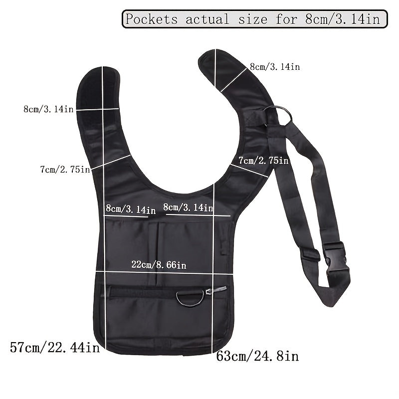 Men's underarm invisible shoulder bag, portable anti-theft crossbody pack made of knit fabric with neoprene, polyester, and nylon materials. Hand washable.