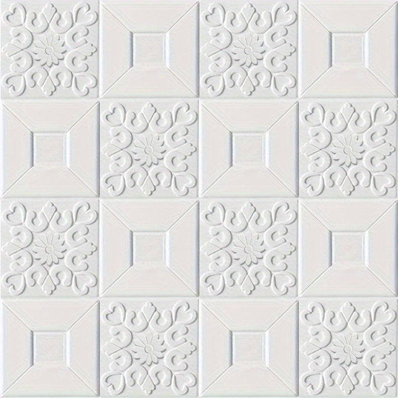 70x70cm 10-piece 3D foam wall stickers, self-adhesive, for home decor in living room or bedroom.