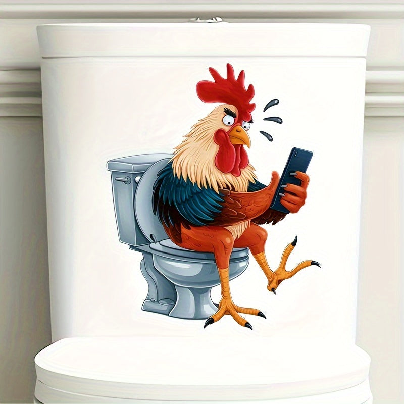 1pc Rooster spoof series mobile phone stickers for home decoration including wall stickers. Perfect for toilet seat and water tank decoration, very entertaining.