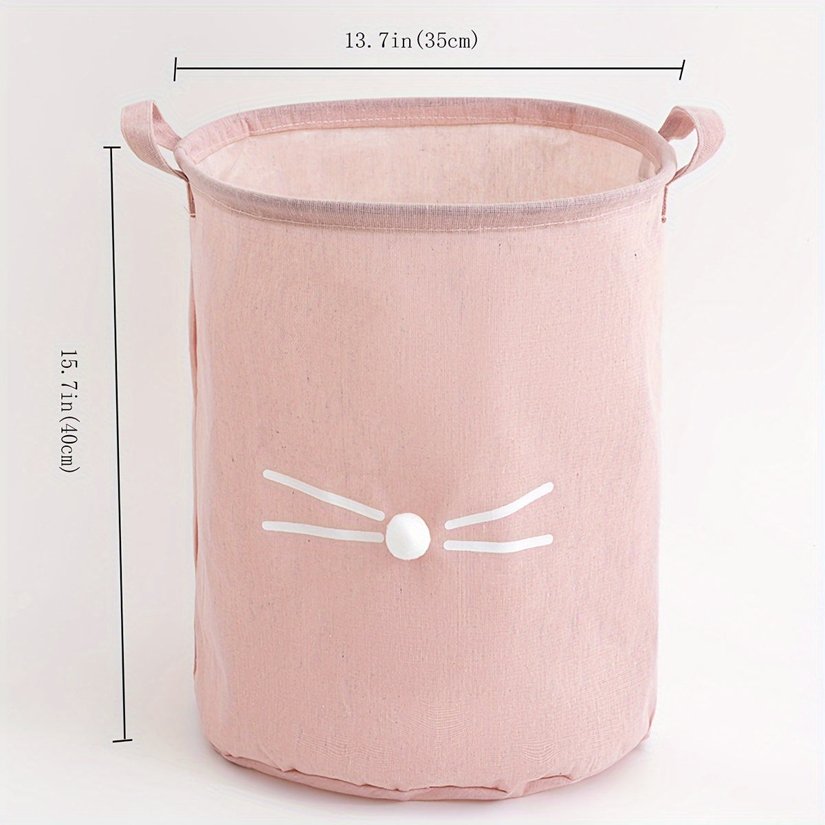 Large Bohemian Chic Laundry Hamper with Cute Cat Face Design - Waterproof & Collapsible Fabric Basket, Sturdy Handles for Easy Transport - Ideal for Home, Bedroom, Bathroom, Dorm Storage.