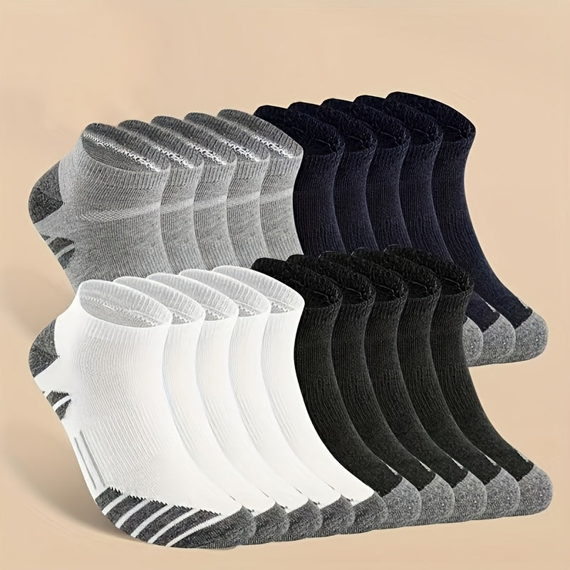 10 or 20 pairs of men's odor-resistant, sweat-absorbing low-cut socks, comfortable and breathable for daily and outdoor wear in all seasons.