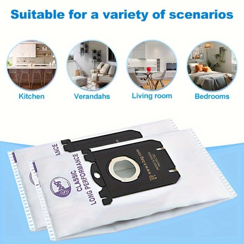 Wood Material Floor Attachment - 10pcs Premium Long-Lasting S-Bag Vacuum Bags, Dustproof and Multi-Layer Durability, Compatible with Electrolux EL200F, EL4100, EL4200, EL6985, EL7000, EL8500 Series