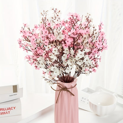 4 Lifelike Artificial Cherry Blossom Flowers - Ideal for Weddings, Engagements, and Home Decor.