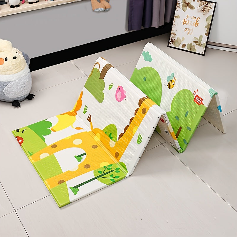 The LSAV Portable Play Mat features a charming Cartoon Animal Design and is both foldable and easy to store. It comes with a convenient carry bag, making it perfect for use at home, in the living room, or while traveling. Constructed from durable XPE