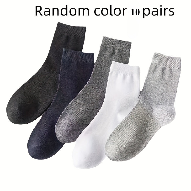 10 pairs of unisex diabetic socks made of breathable polyester fiber spandex blend with comfortable elastic knitted fabric, ideal for elderly.