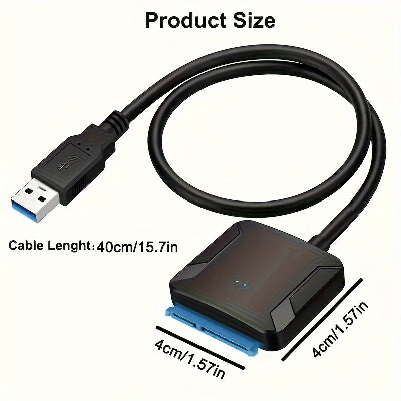 SATA to USB 3.0 adapter for converting external hard drives and SSD/HDD data transfers.