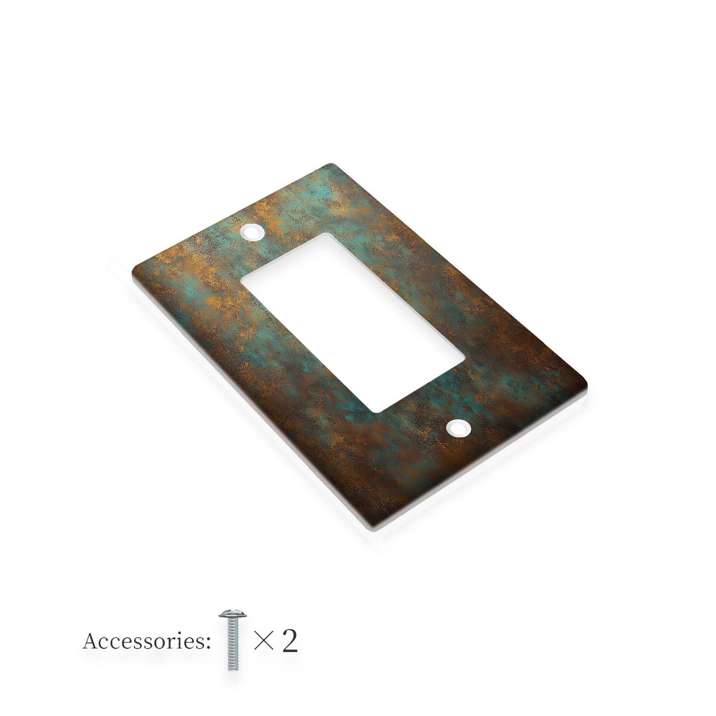 1pc Aged Copper Patina Design Wall Plate Cover for Home Decor - 1Gang/2Gang, Image