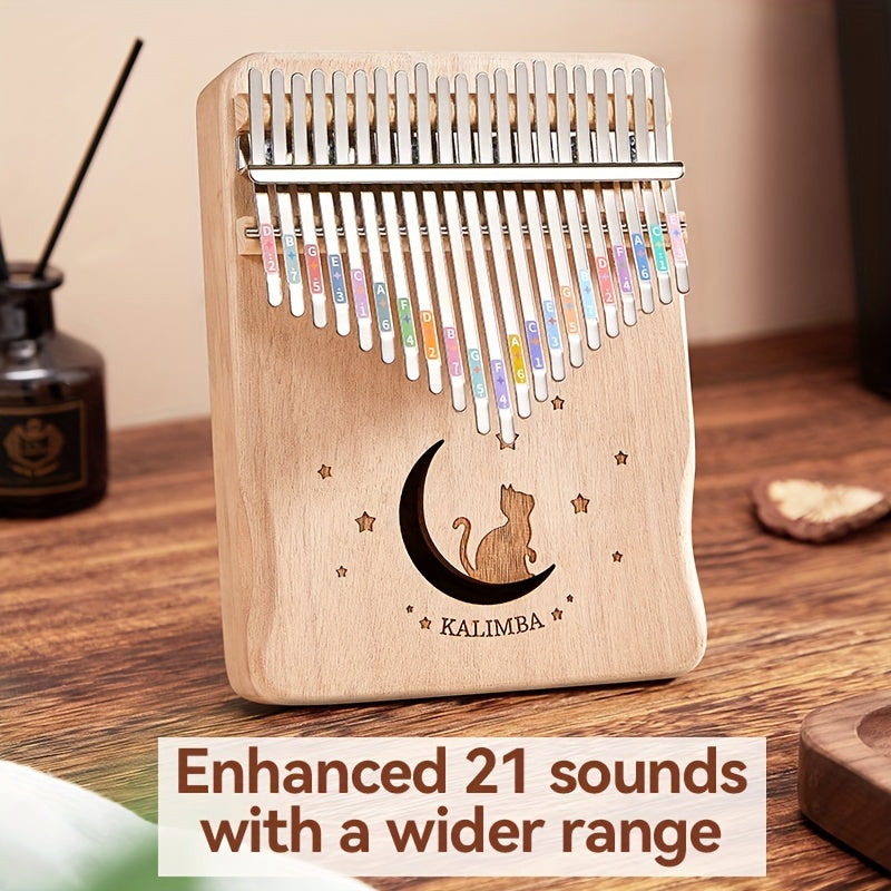 Easy-to-learn 21-tone Thumb Piano Kalimba for beginner girls, perfect birthday gift and popular internet celebrity musical instrument.