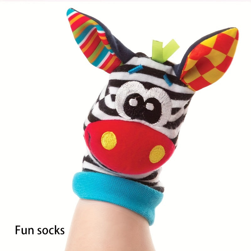 Infant Animal Wristband with Rattle, Watch, Socks, and Puzzle Toy for Babies