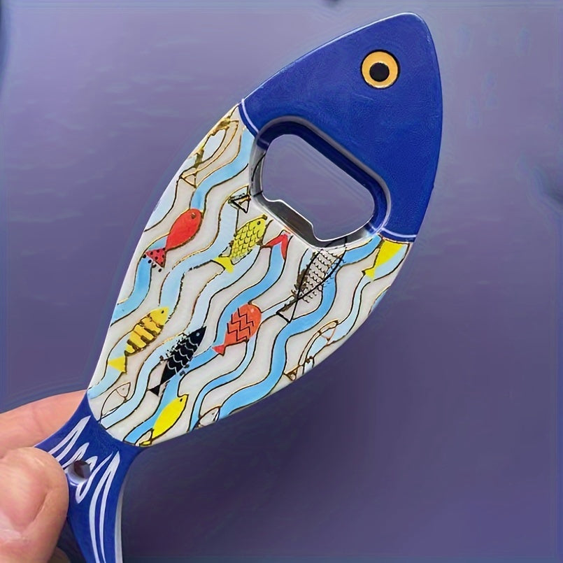 Festive acrylic fish bottle openers for Christmas, Halloween, and Oktoberfest - ideal kitchen and bar accessories