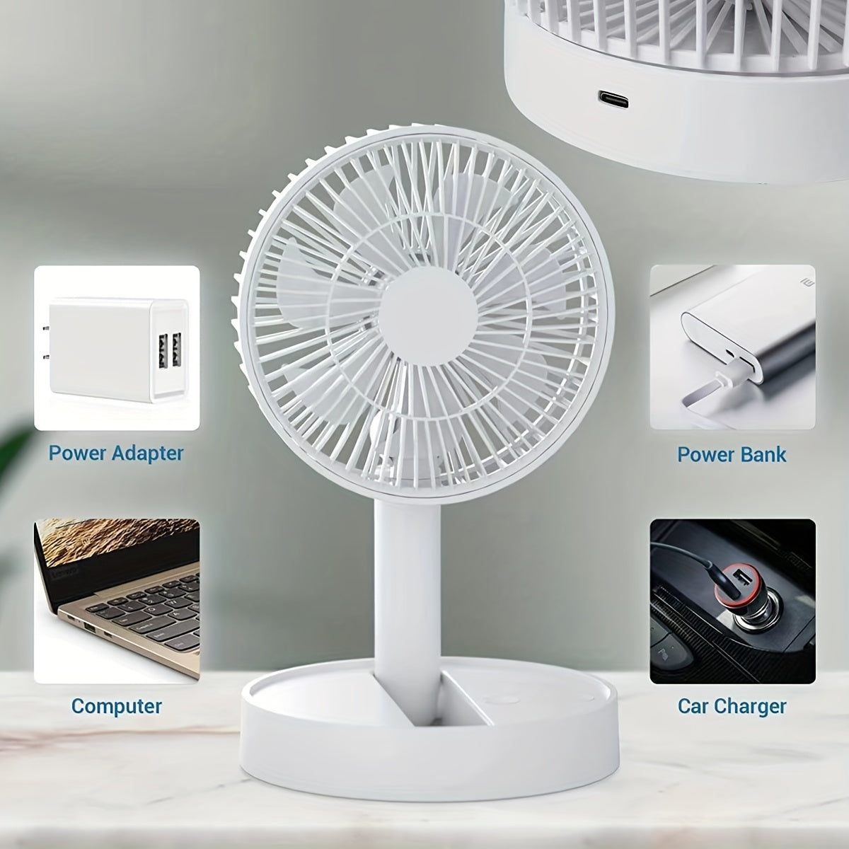 Stay cool this summer with the 1pc Kasydoff Portable Fan. This quiet and mini USB fan is perfect for use at home or in the office. Its foldable design and handle make it easy to store and transport. Enjoy a refreshing breeze wherever you go with this