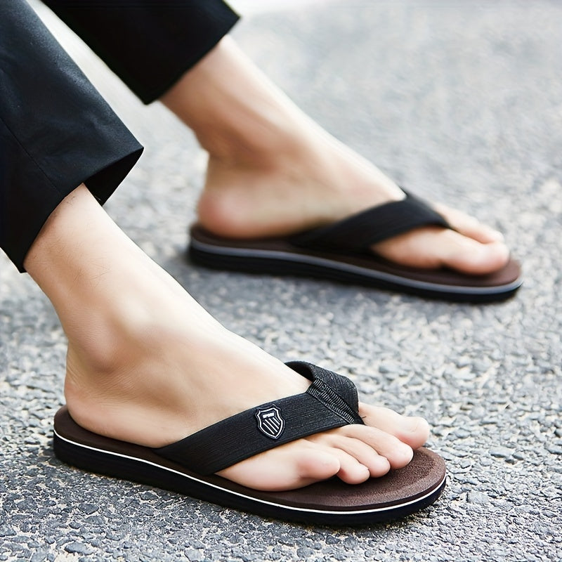 Men's lightweight, non-slip flip flops perfect for indoor and outdoor use in the summer.