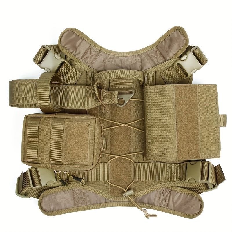 Large dog tactical training vest for outdoor rescue and overall dog equipment for medium to large dogs.