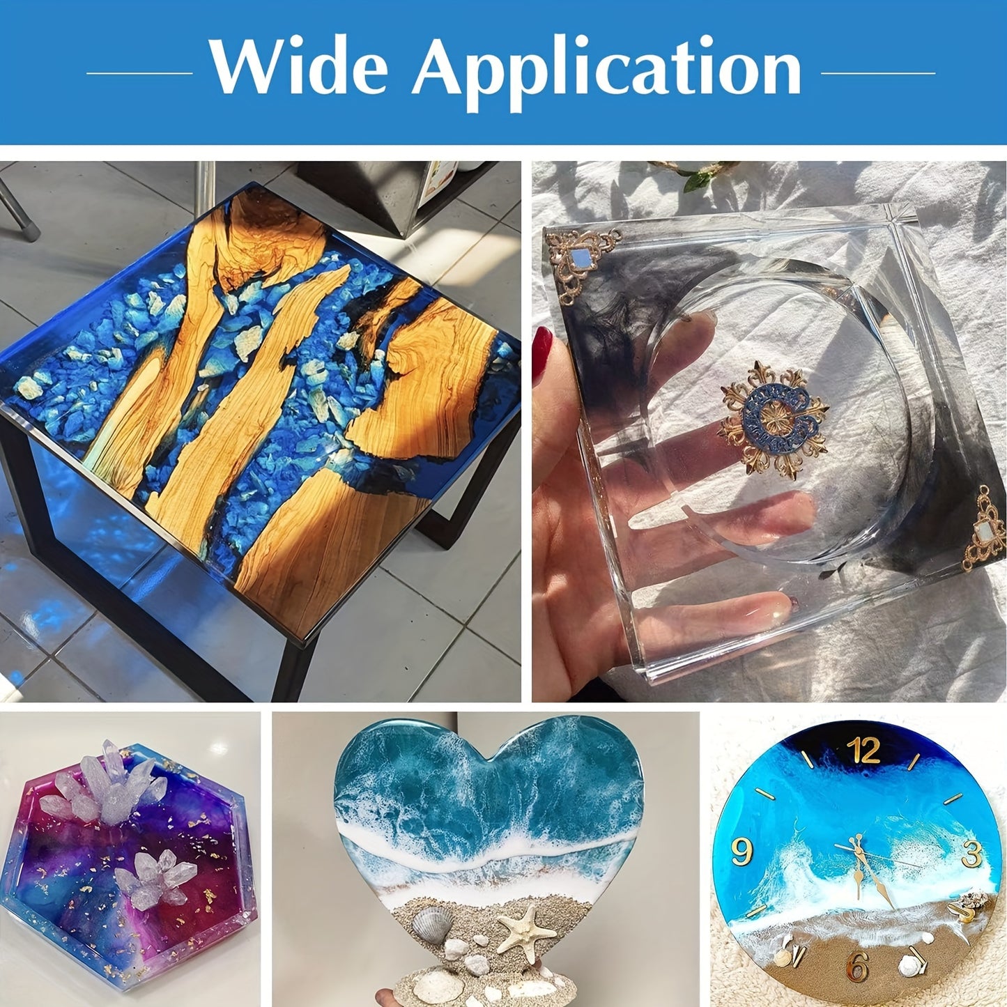 High gloss, bubble-free epoxy resin kit for art, crafts, jewelry making, DIY projects, and molds.