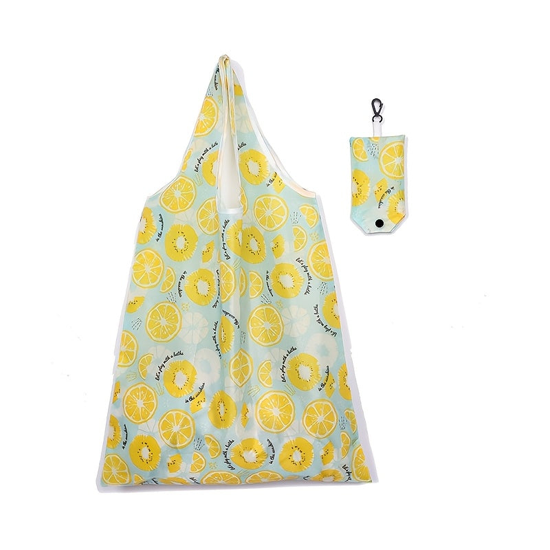 Get your hands on a 1pc high-quality reusable shopping tote bag, perfect for all your shopping and storage needs. Made of durable polyester, this large and foldable bag features stylish patterns including sunflowers, leopard, paisley, polka dots, zebra