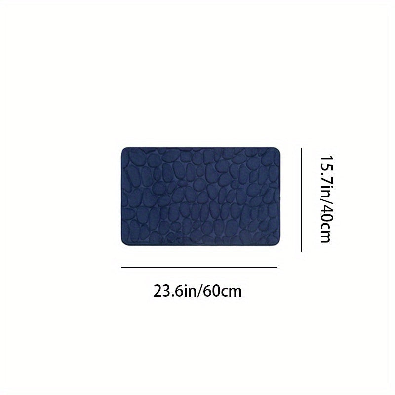 Pebble Embossed Non-Slip Bathroom Bath Mat Set with Memory Foam - Super Soft, Absorbent, and Quick-Drying Rug for Comfort and Safety. Machine Washable and Thick for a luxurious feel in your bathroom.