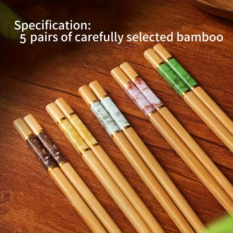 High quality, multicolor, anti-skid bamboo chopsticks, suitable for home and restaurant use.