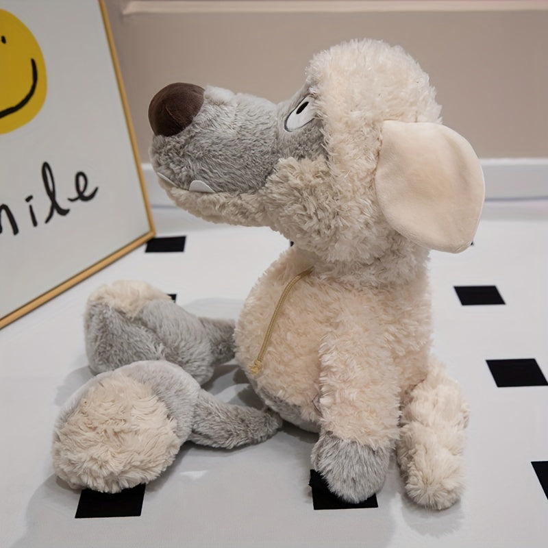 Plush wolf in sheep's clothing toy inspired by cartoons, ideal gift for toddlers.