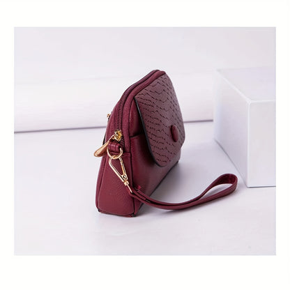 Stylish mini crossbody bag for women with removable strap and zipper closure. Suitable for commuting and shopping.