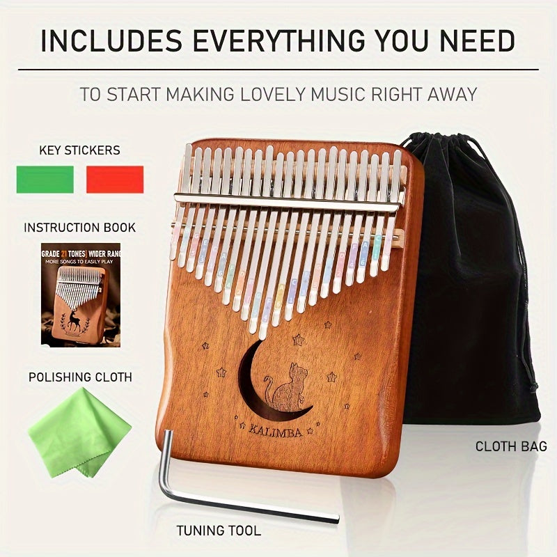 21-Key Kalimba Thumb Piano Set - Perfect for Beginners, Multicolor, Great Gift