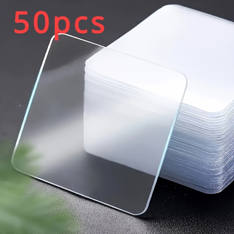 50pcs Heavy Duty Nano Double-Sided Tape - Strong, Traceless & Removable Adhesive for Pictures, Carpets, and More