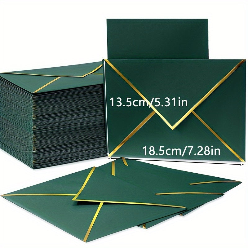 50/100pcs C6 Letter Envelope featuring Western-style design, gilded double-offset paper for Wedding Invitations.