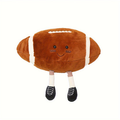 Sports themed plush toy pillows for ages 6-8, preppy style, polyester filled, hand wash only. Perfect for parties, home decor, birthday gifts.