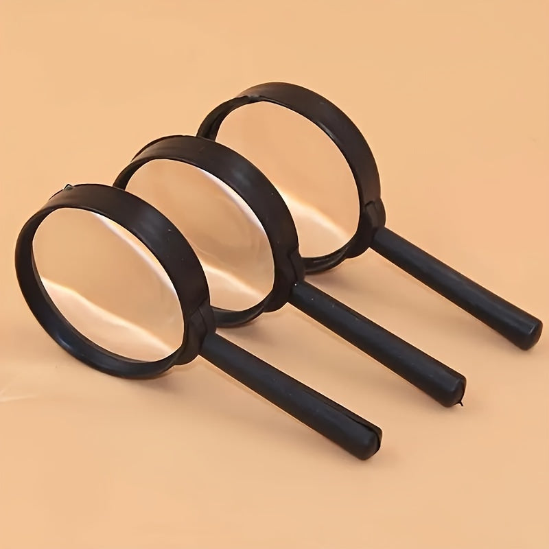 3-Pack Handheld Magnifying Glass Set with 5X Magnification and HD Lens for reading, suitable for seniors, office workers, and students. Portable and uncharged, no need for batteries.