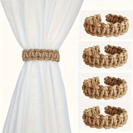 Curtain Tie Rope Braided Curtain Clip Set for Bedroom Living Room Home Decor - Includes 2pcs/4pcs Curtain Tiebacks