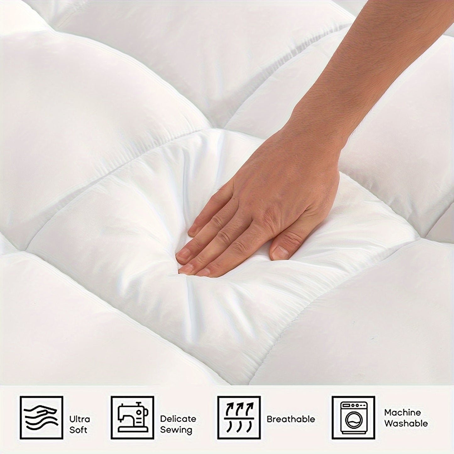 This mattress topper is designed for maximum comfort and support. Made with extra thickness and breathability, it is quilted for added softness. The fitted design is perfect for relieving back pain. The deep pocket fits mattresses with a width of