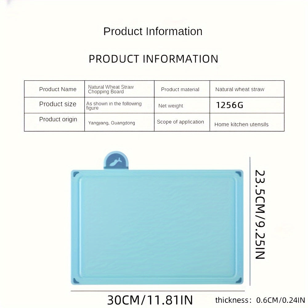 Set of 4 cutting boards made from wheat straw plastic, safe for food contact. These multipurpose chopping boards are perfect for the kitchen, made from durable PP material for versatile use.