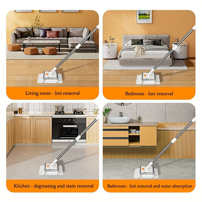 The Joybos Adjustable Electrostatic Dust Mop makes cleaning hard-to-reach areas in your living room, bedroom, bathroom, and kitchen a breeze. With automatic clamping and a hands-free design, this mop features a rotatable, long handle for efficient