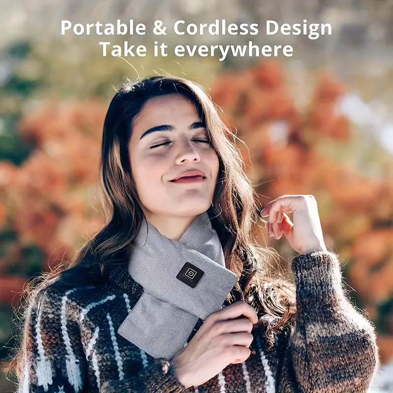 Stay warm and cozy with our USB powered heated scarf! This unisex polyester knitted neck warmer is perfect for everyday wear with its casual style. Made with 100% polyester composition, this scarf features a washable electric heating element to keep you