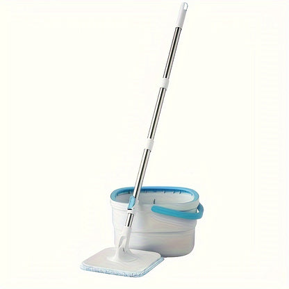 1 Set of hands-free wash mop and bucket for separating sewage, rotating floor mop for dust removal, suitable for home, kitchen, and bathroom cleaning.