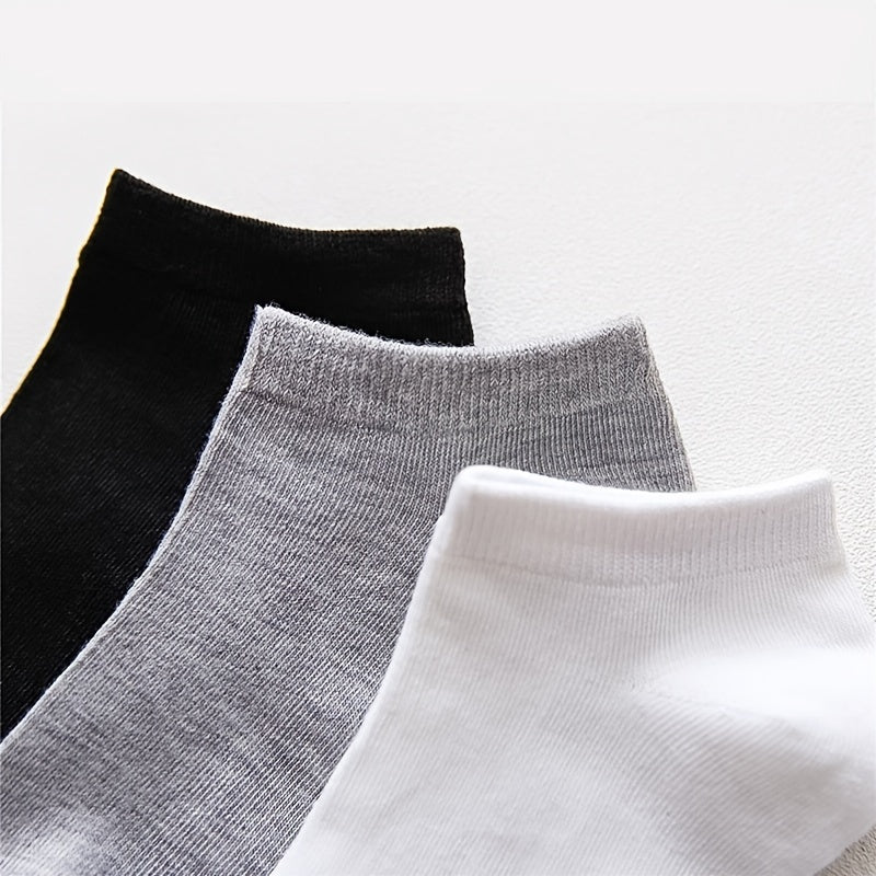 3 pairs of men's thin black winter socks, white boat socks, deodorant, sweat-absorbing, fashion brand sports socks.