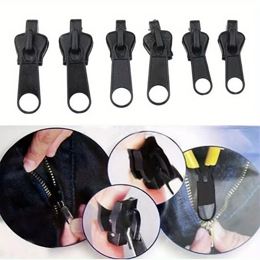 Set of 6 waterproof replacement zippers in multiple sizes with a universal design.