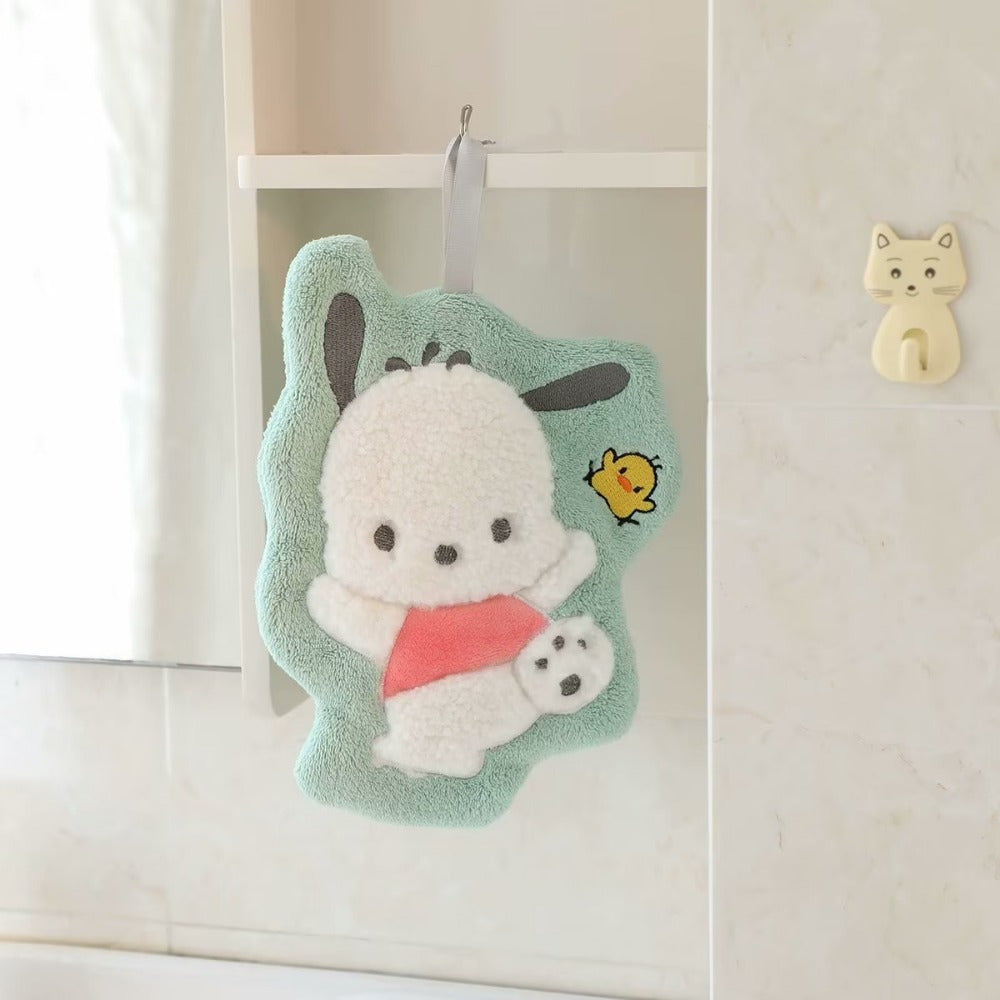 Hello Kitty, Kuromi, Melody, and Cinnamoroll cute hand towel for quick drying and absorbency