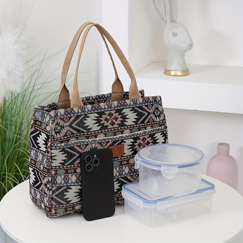 New products including thick knitted jacquard fabric handbags, tote bags, convenient shopping bags, storage bags for moms on the go, women's bags, cloth bags, unisex and ethnic style square