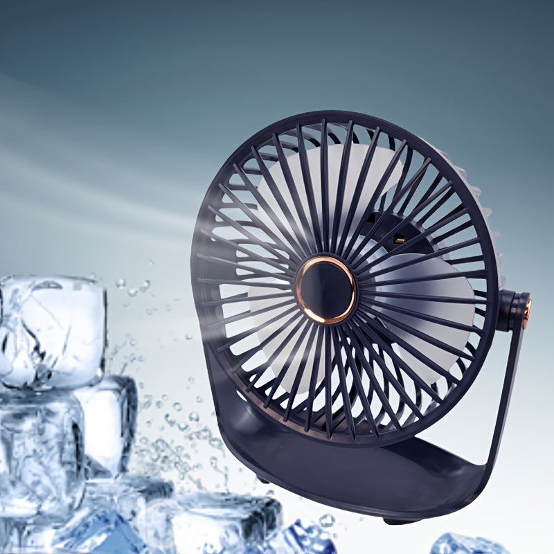 The Mini Desk Fan is a compact and powerful cooling solution perfect for use in any environment. With 5 adjustable speeds and a rechargeable 1200mAh lithium battery, this fan is both convenient and efficient. Made of polished plastic with button control