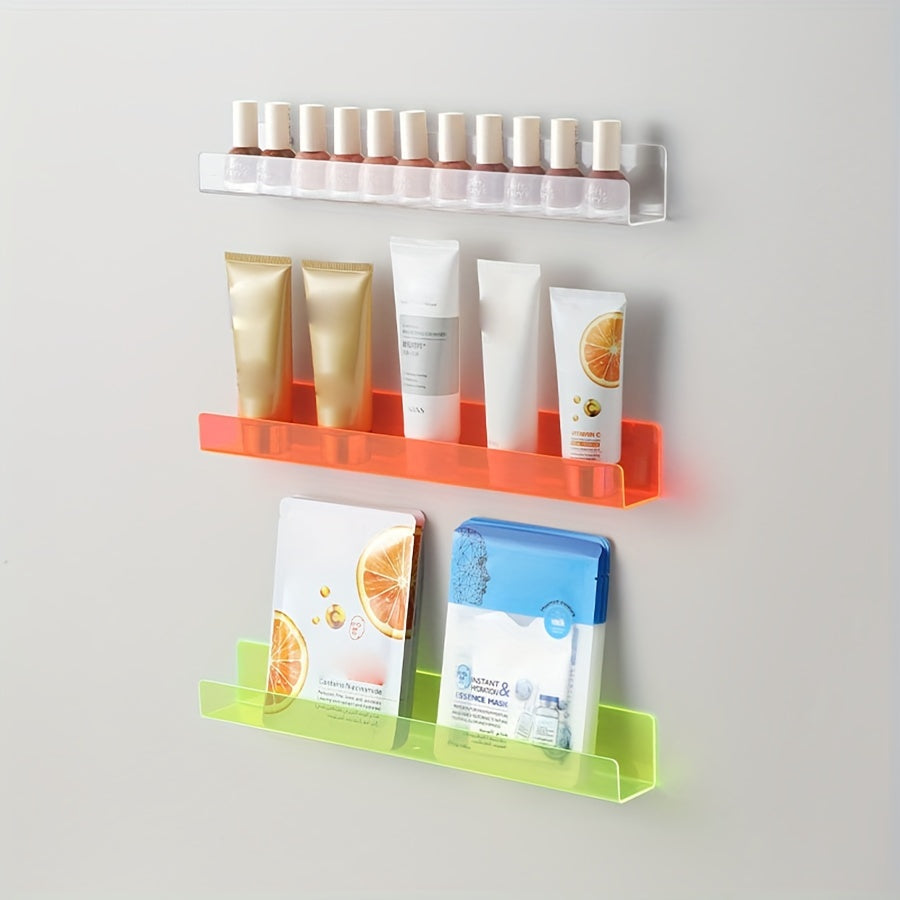 Acrylic U-shaped Wall Rack, Transparent Display Shelf, Bookshelf Hanging Rack, Fluorescent Storage Rack for Home, Office, or Living Room Decor. Perfect for Mother's Day, Spring Parties, Graduations, and School Season Celebrations.