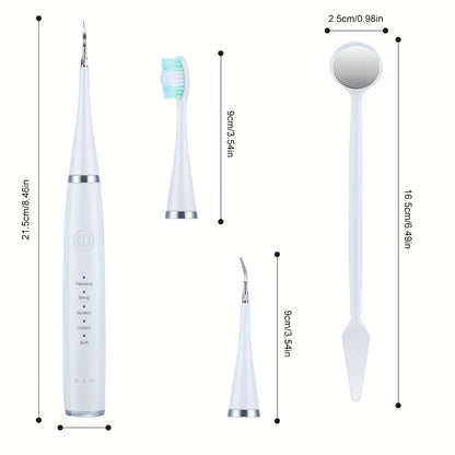 Portable six-in-one electric toothbrush kit with gentle brush head and teeth scaling beauty tool for easy use and personalized smile perfection.