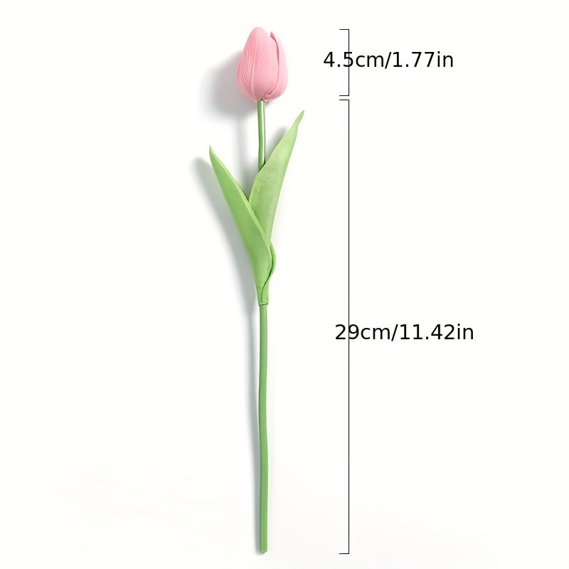 10 Artificial tulip flowers for DIY bridal bouquets, home decoration, and indoor/outdoor display.