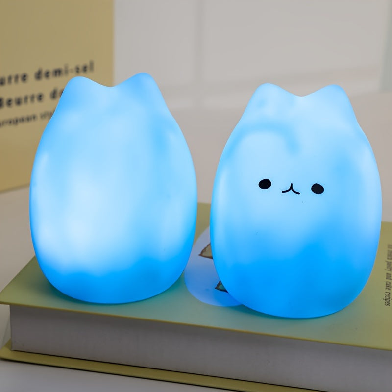 Charming Kitten LED Night Light - Gentle on the Eyes, Battery-Powered Lamp for a Cozy Bedroom Atmosphere - Ideal Present for Girls, Boys, Couples, and Friends