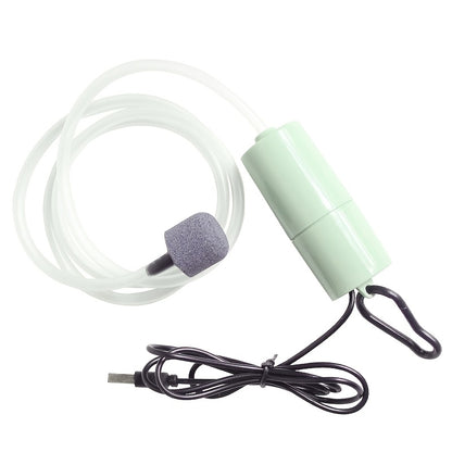 Mini USB Aquarium Air Pump with Hose, Stone, and Cable - Ideal for Fish Tanks and Outdoor Fishing