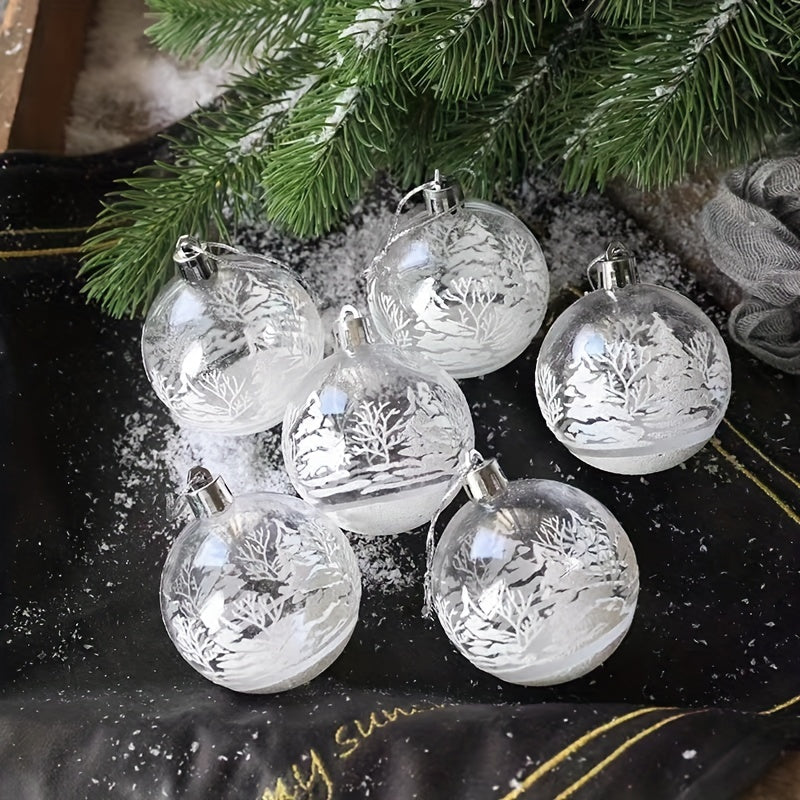 Box of 6 Painted Christmas Balls, 5.99cm, for Decorating