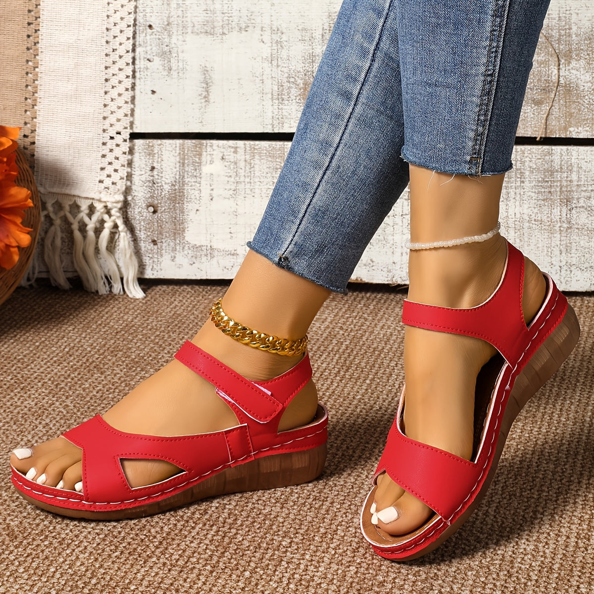 Stylish and comfortable wedge sandals for women.