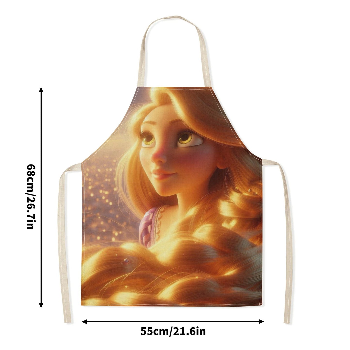 Waterproof apron featuring Disney's Elsa - iconic cartoon princess design, made from long-lasting polyester, perfect for use at home or in restaurants, cafes, and supermarkets.