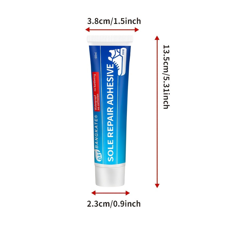 1pc 60ml BANGKATE Repair Adhesive - Waterproof, Flexible, Non-Hardening for Shoe Sole Repairs, Ideal for Rubber Material, Fixes Cracks & Wear, Strong Water-Proof Shoe Repair Adhesive