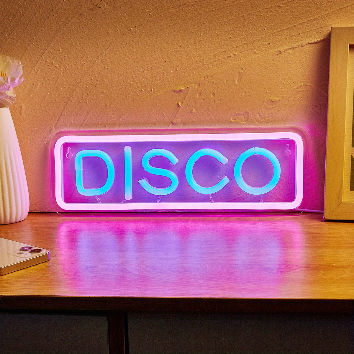 DISCO LED Neon Sign for Bedroom, Wedding, Party, Game Room Wall Decor - USB Powered